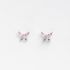 White & Pink Butterfly Silver Earring