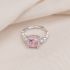 Pink Stone Silver Ring