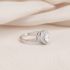 Heart Zircon Stone Sterling Silver Ring