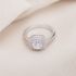Promising White-Pink Zircon Silver Ring 