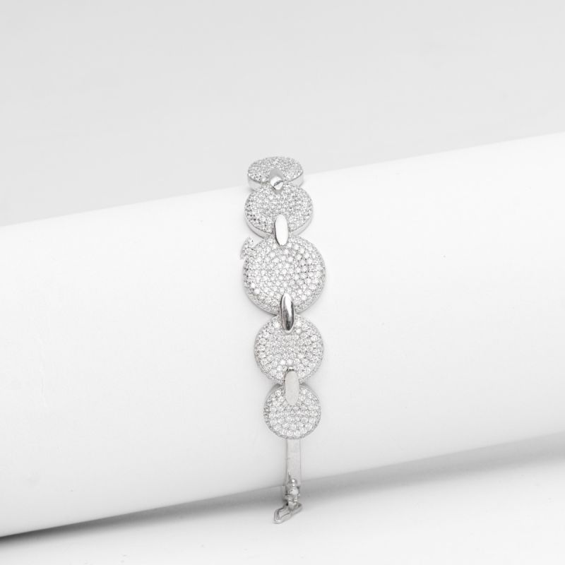 Shiny Circles Silver Bangle