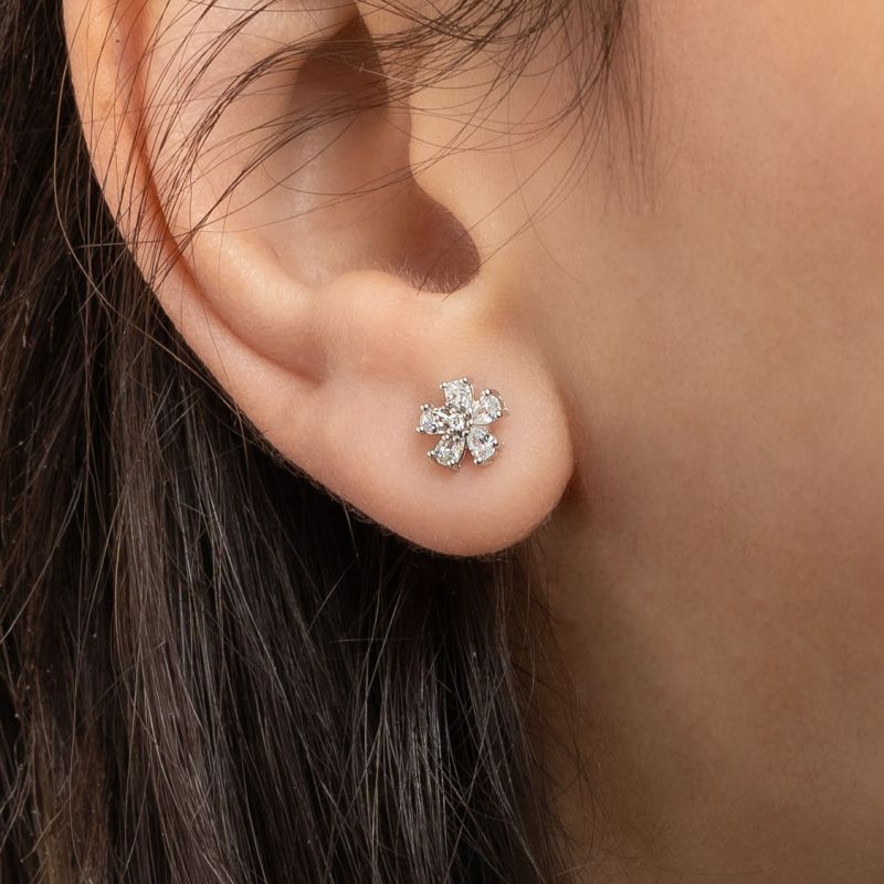 Elegant Rose Silver Earring