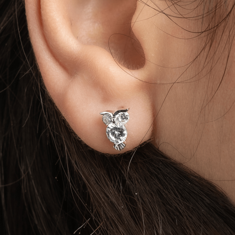 Owl Silver Earring