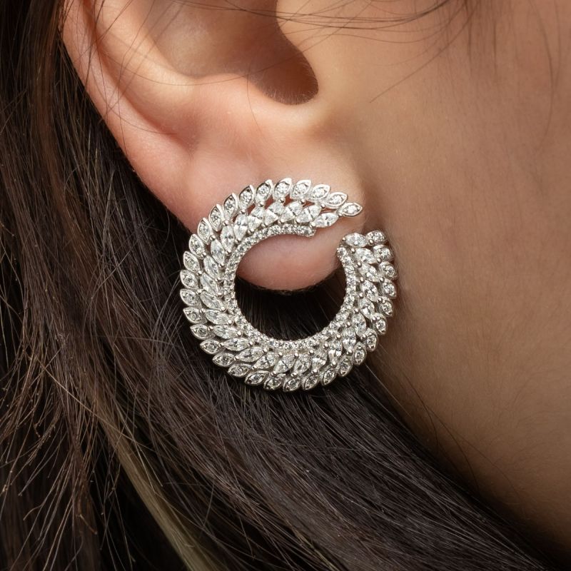 Whispering Leaf Bride Earring