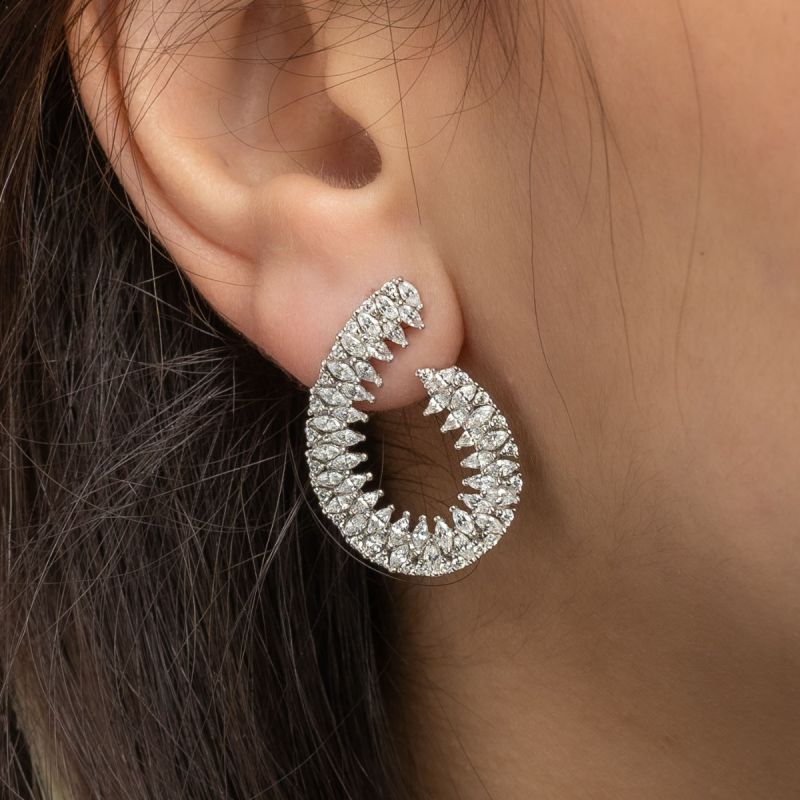 Chunky Spiral Silver Earring
