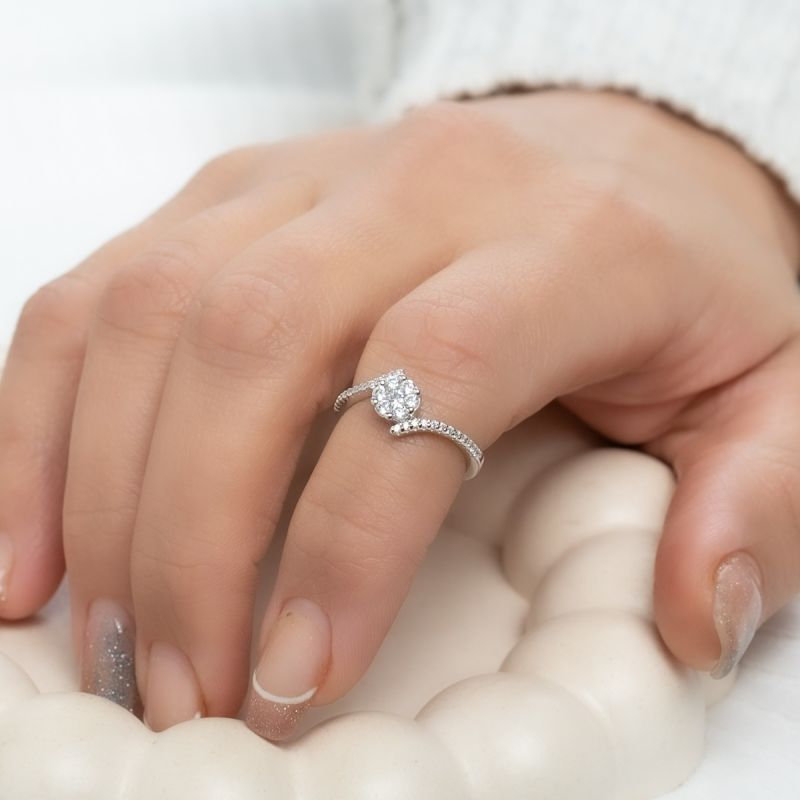 Bouquet Rose Silver Ring