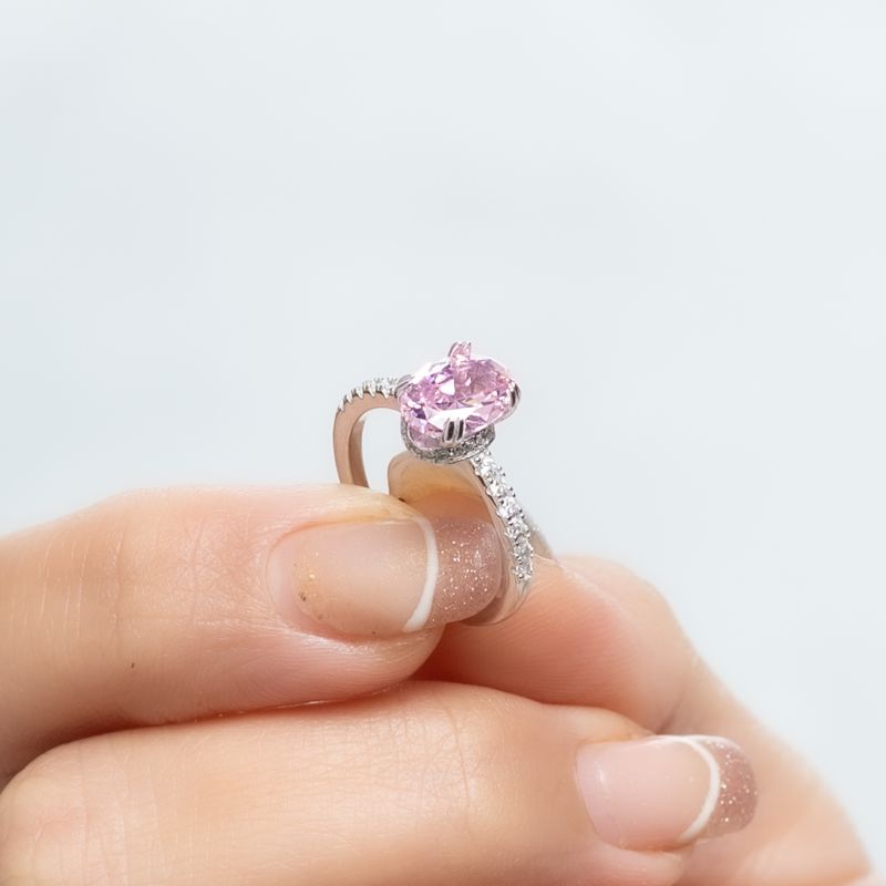 Rosy Charm Silver Ring