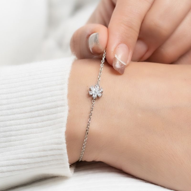 Crystal Snow Silver Bracelet