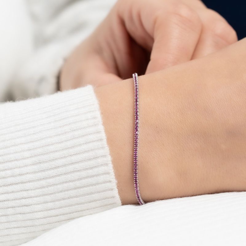 Tennis Radiant Ruby Stones Bracelet