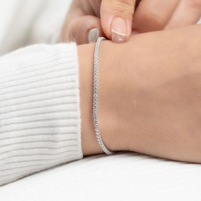 Tennis Shine Zircon Silver Bracelet