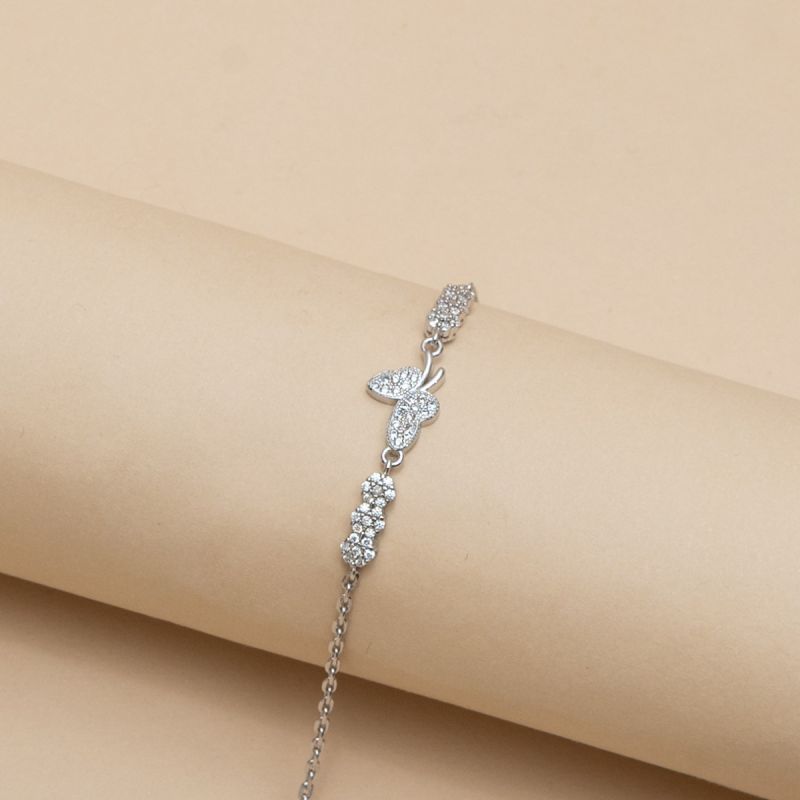 Cute Butterfly Silver Bracelet