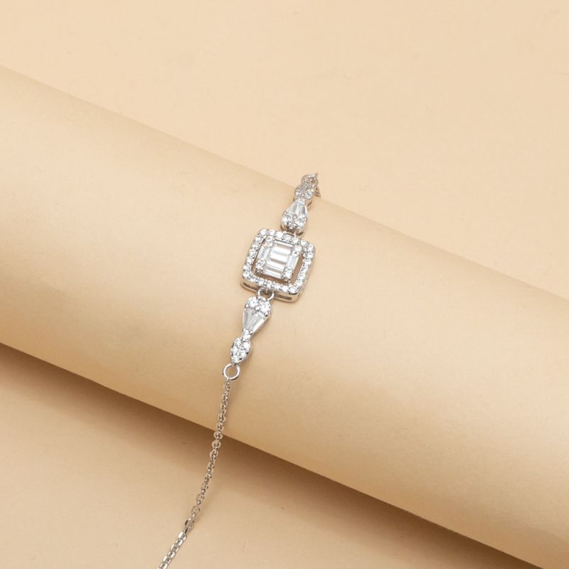 Radiant Baguette Silver Bracelet