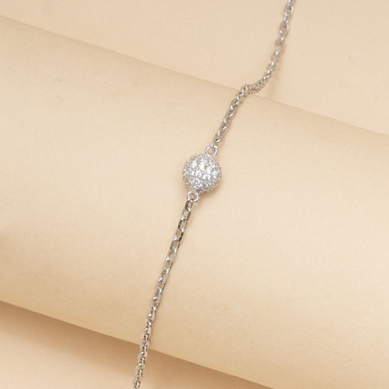 Zircon Ball Silver Bracelet