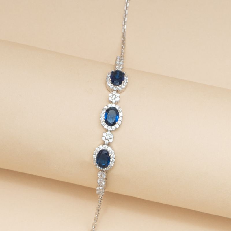 unique Sapphire Silver Bracelet