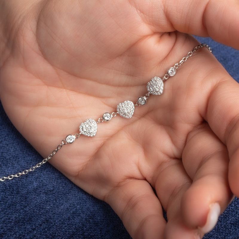 Similar Hearts Silver Bracelet