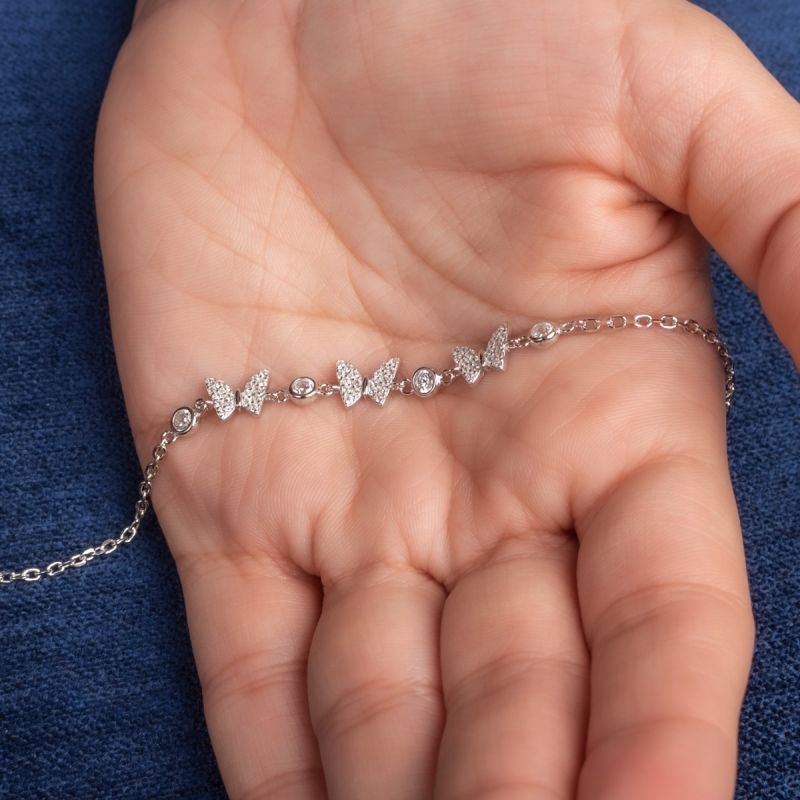 Butterflies Silver Bracelet