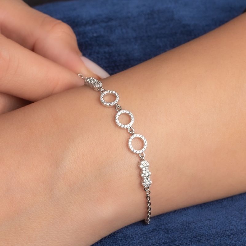 Triple Circle Silver Bracelet