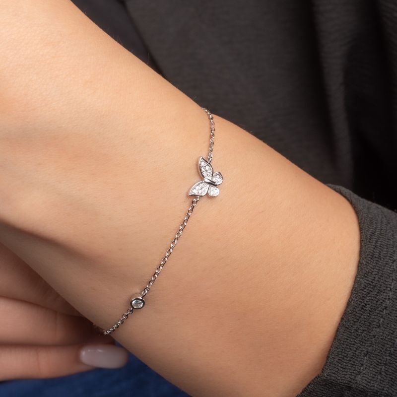Butterfly Charm Silver Bracelet