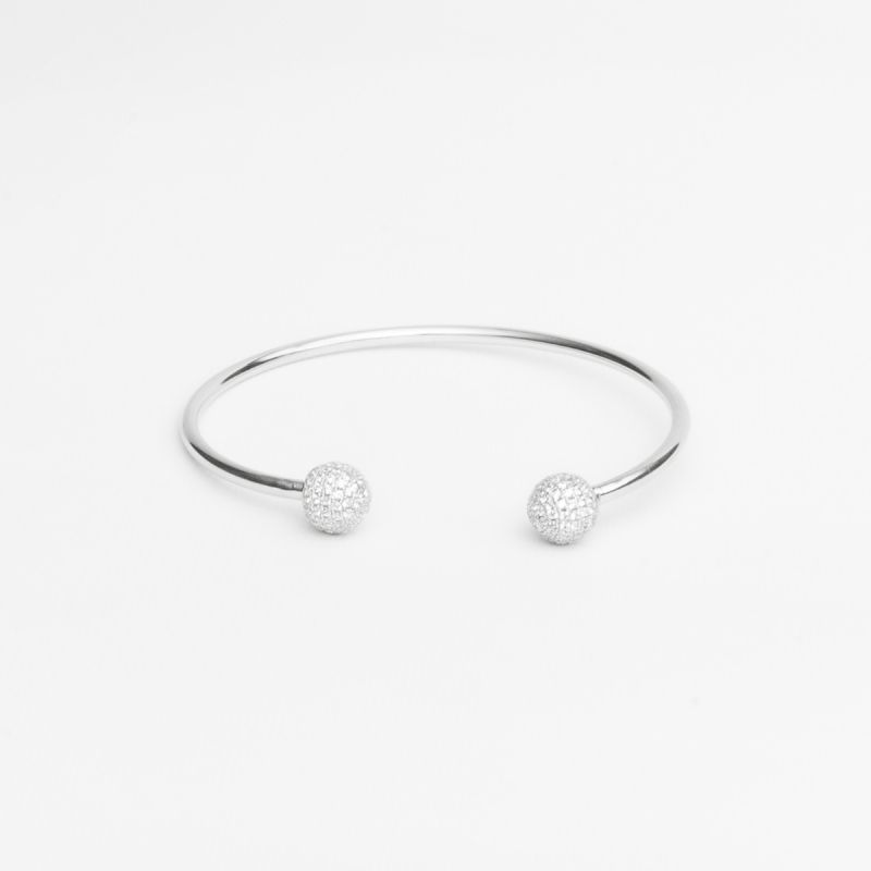 Sparkle Ball Silver Bangle