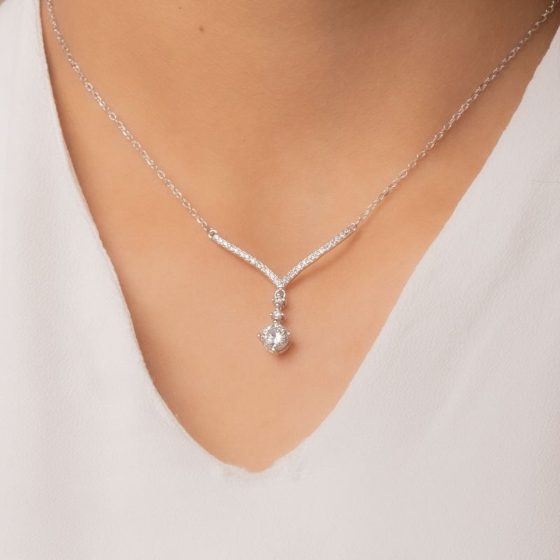 Elegant Drop Silver Necklace