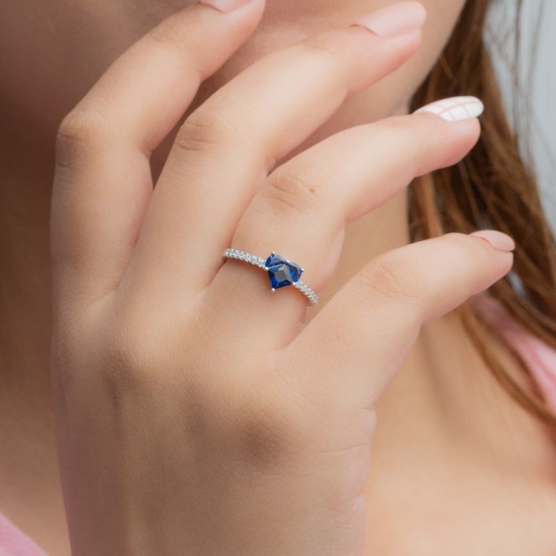 Trinity Heart Silver Ring