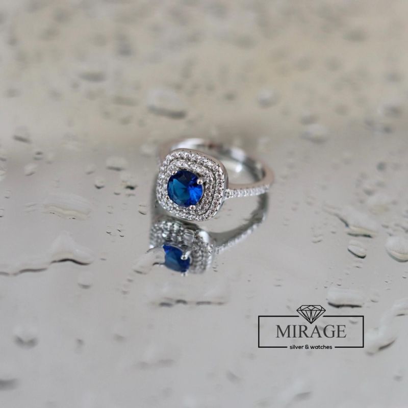 Celestial Blue Sapphire Silver Ring