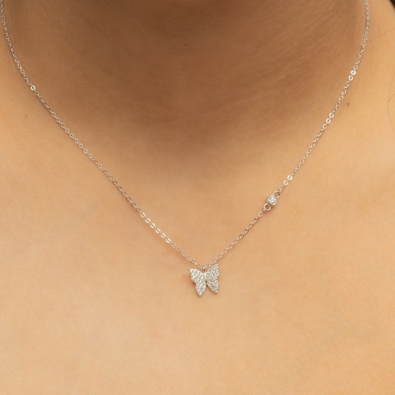 Butterfly Wings Silver Necklace