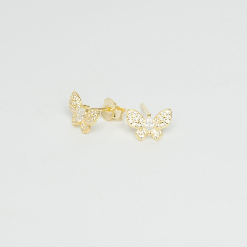 Golden Butterfly Glow Silver Earring