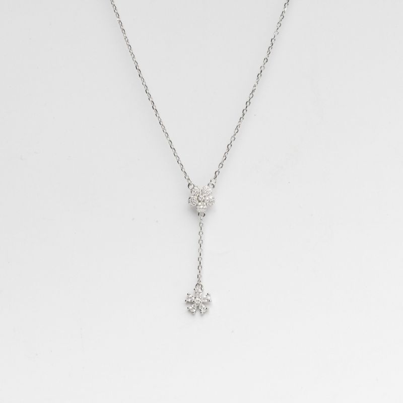 Falling Shine Silver Necklace