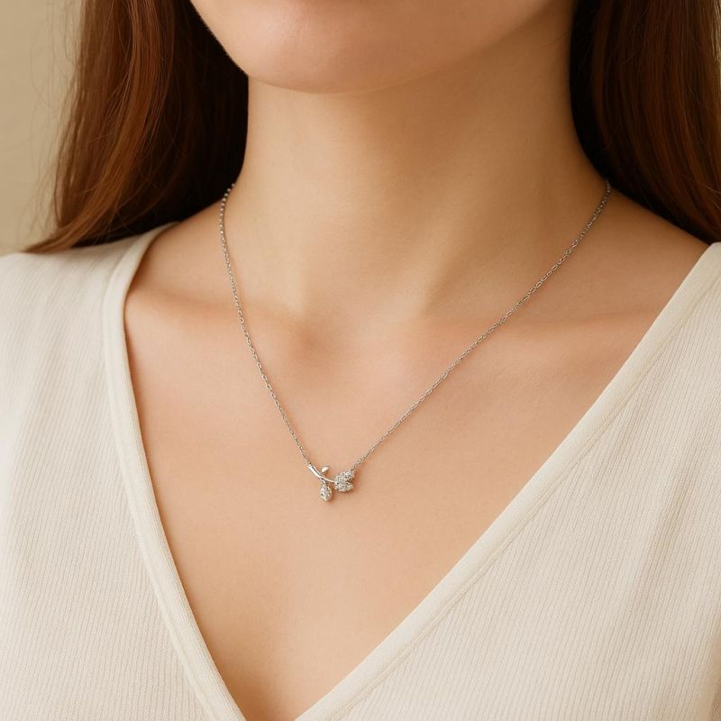 Graceful Bloom Silver Necklace