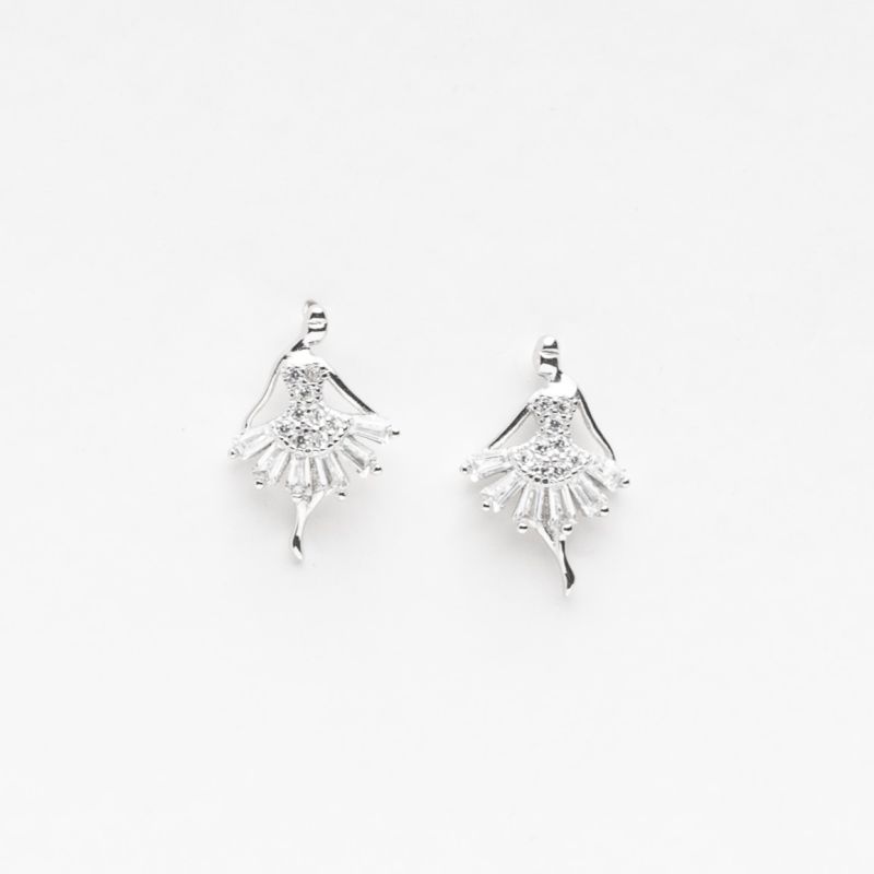 Dancing Ballerina Silver Earring