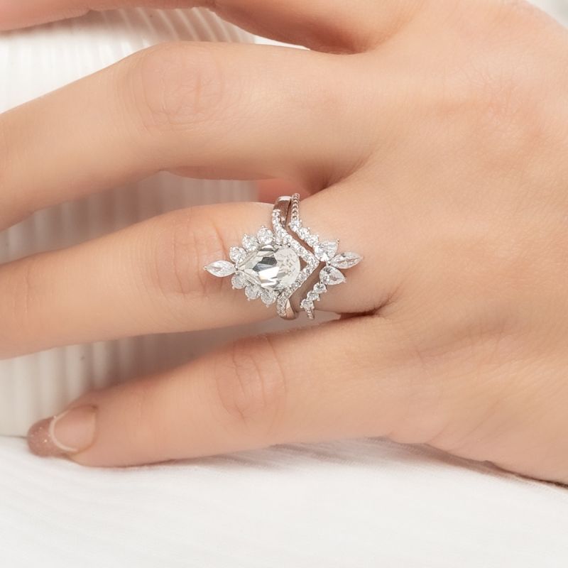 Twin Swarovski Spark Silver Ring