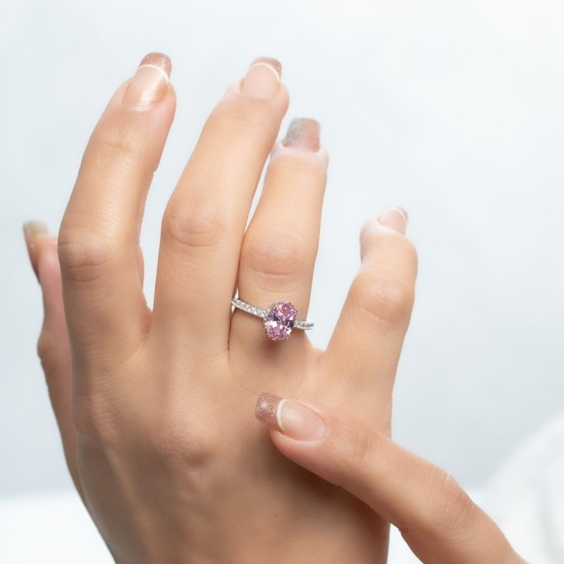 Rosy Charm Silver Ring