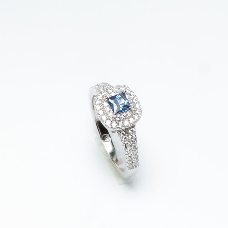Sapphire Glow Silver Ring