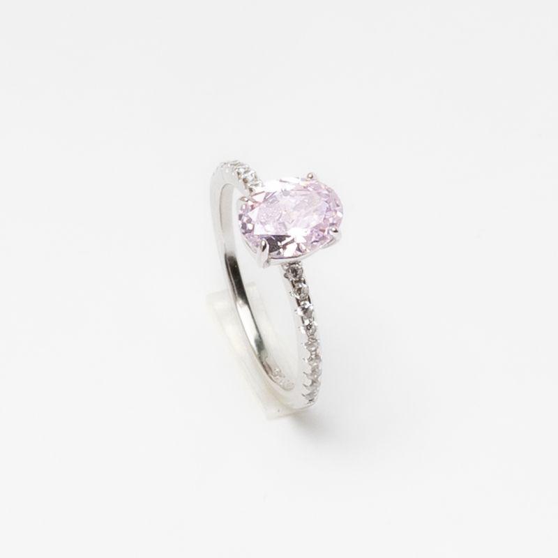 Shiny Pink Silver Ring