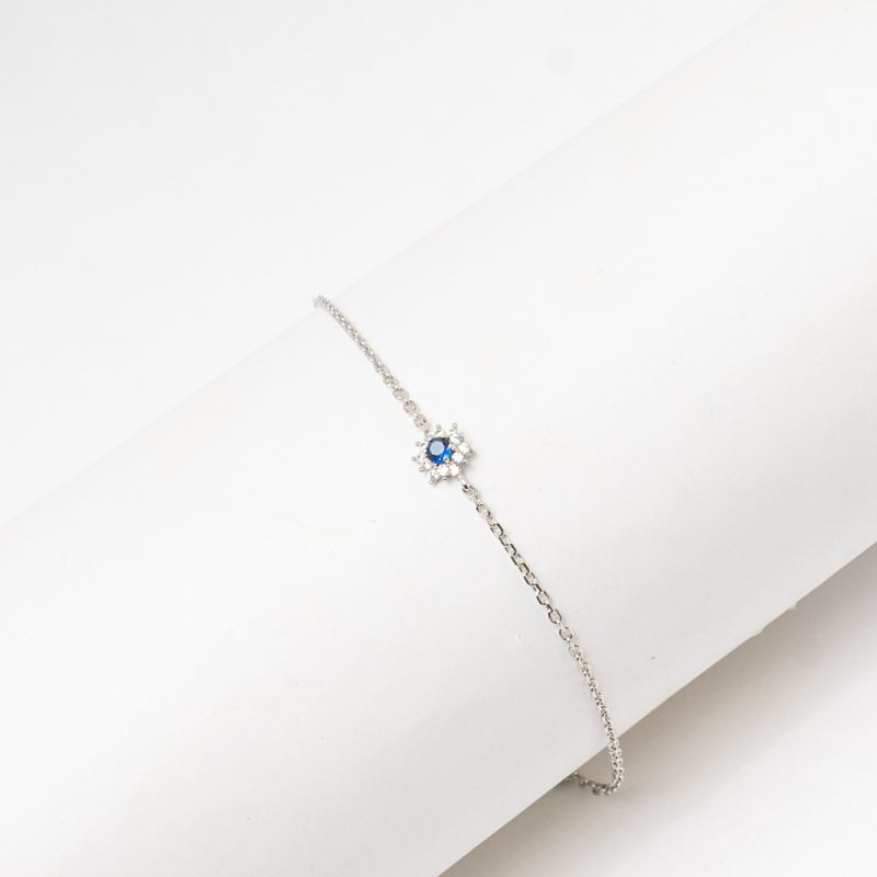 Sapphire Glow Silver Bracelet