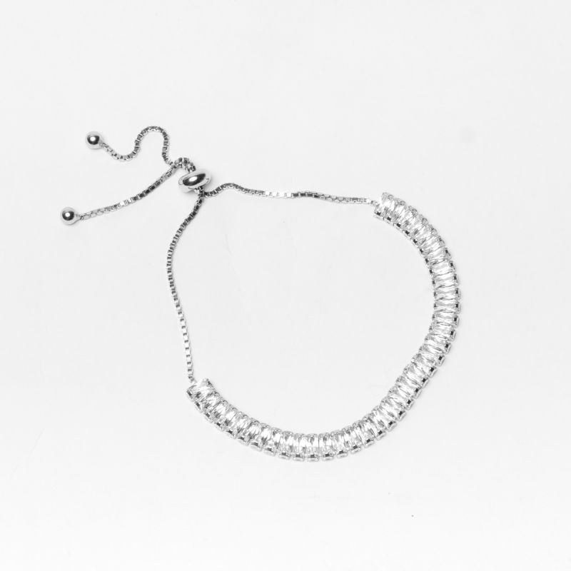 Baguette Tennis Silver Bracelet