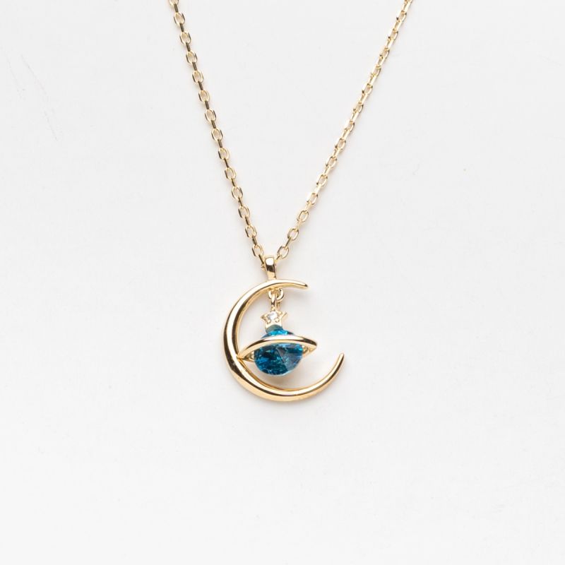 Celestial Blue Sapphire Stone Silver Necklace