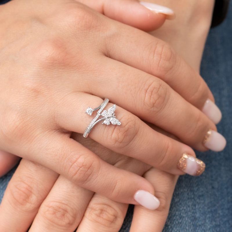 Freedom Butterfly Silver Ring