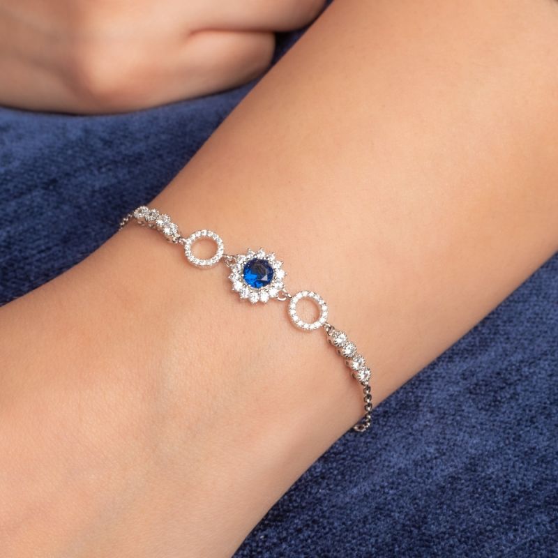 Blue Sapphire Silver Bracelete