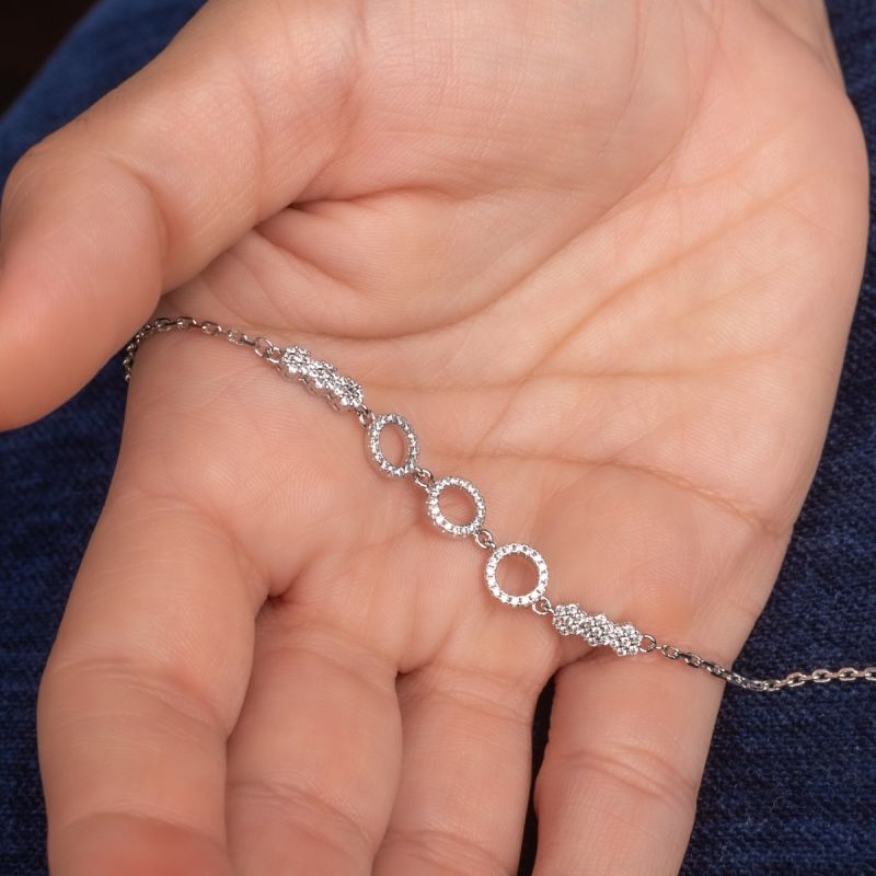 Triple Circle Silver Bracelet