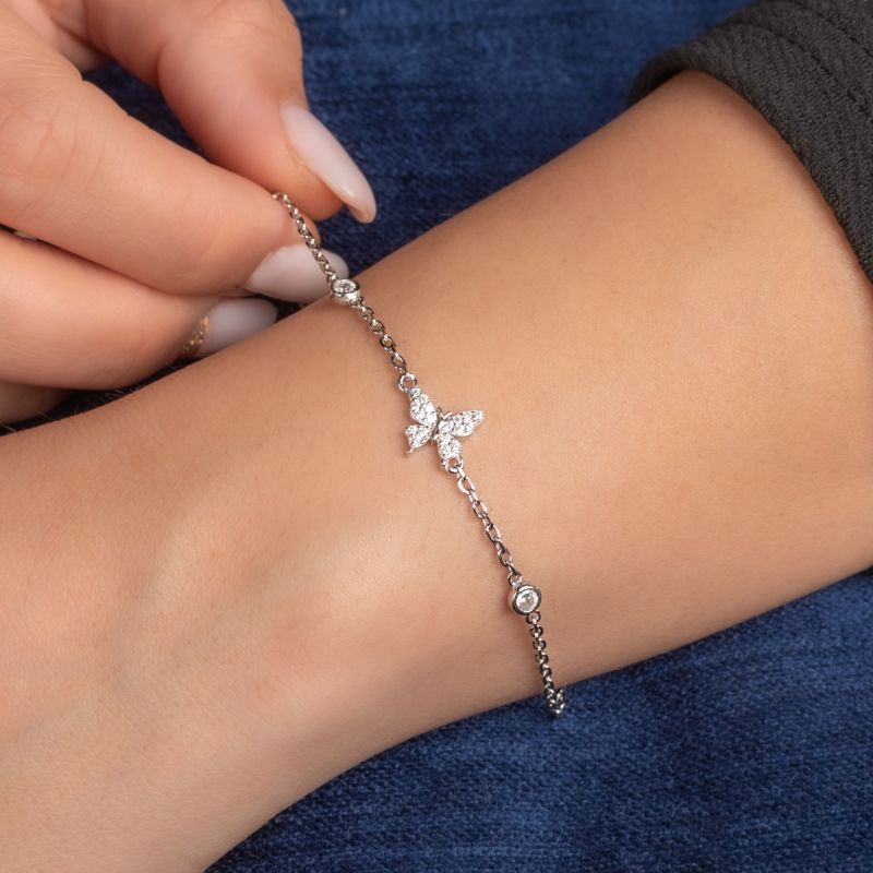 Lonely Butterfly Silver Bracelet