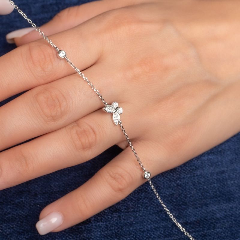 Butterfly Charm Silver Bracelet