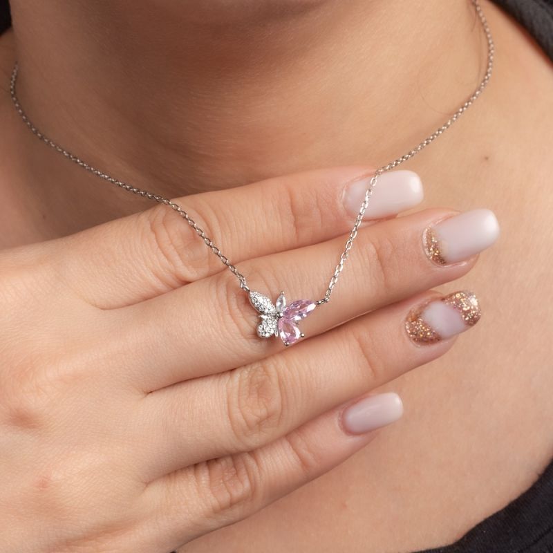 Marquise Freedom Butterfly Silver Necklace