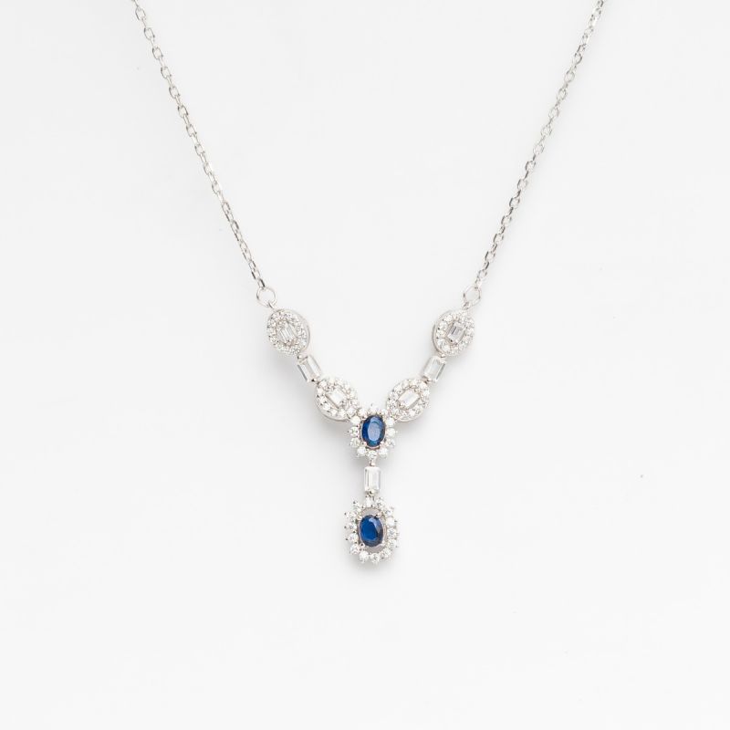 Sapphire Elegance Drop Necklace