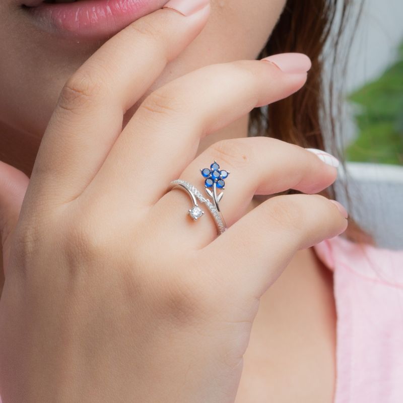 Mystic Blossom Silver Ring