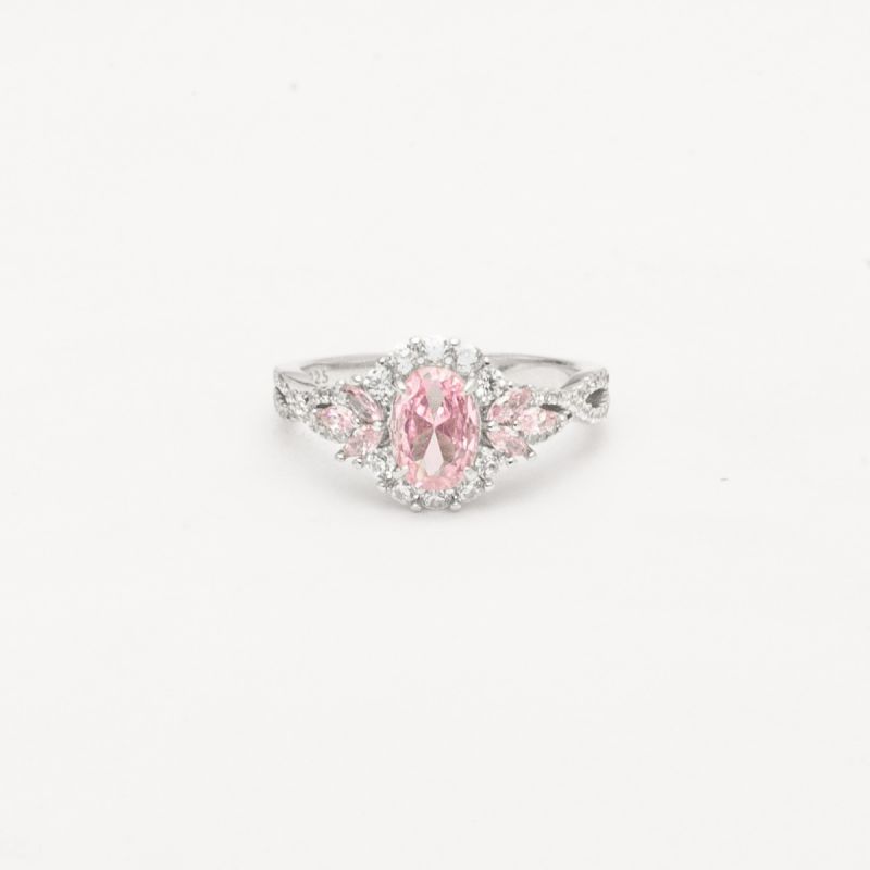 Cherry Glow Silver Ring