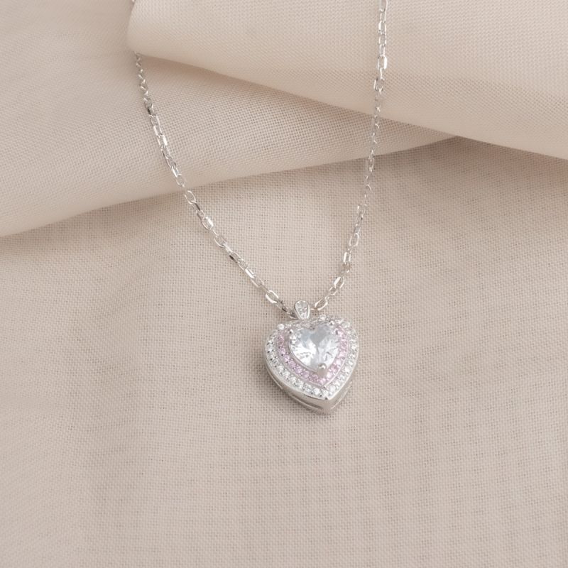 Heart Zircon Stone Necklace